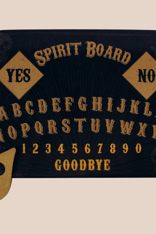 Ouija Būrimo Dvasių Prišaukimo Spiritizmo Lenta su Kaukole