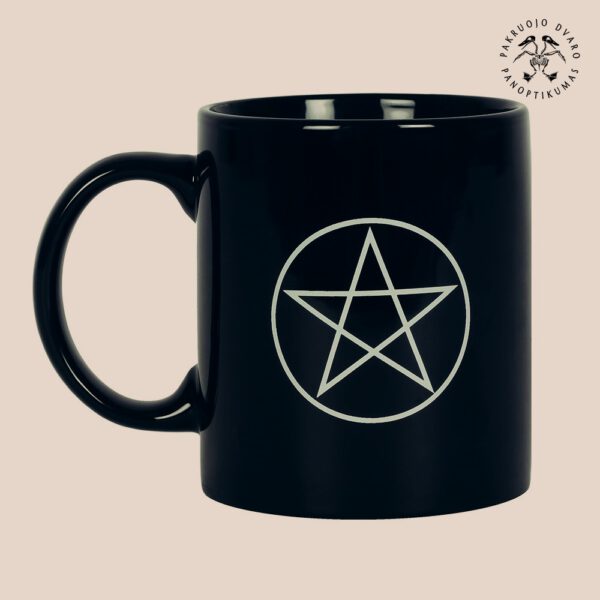 Puodelis su Pentagrama Black Magic Occult Witchcraft