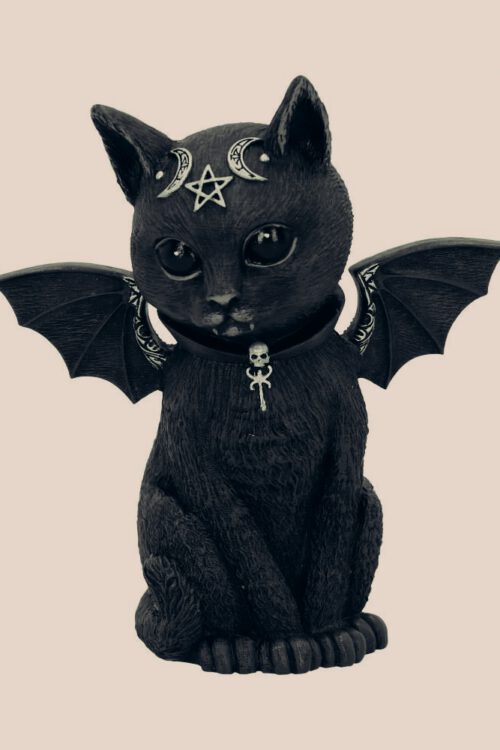 Juoda Katė Namų Saugotoja Statulėlė Witchcraft Black Cat