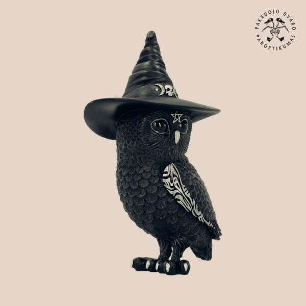 Juodoji Išminties Pelėda Statulėlė Namams Black Magic Owl +